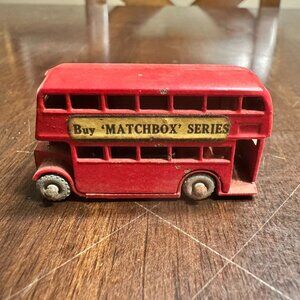 Vintage Lesney Red Matchbox Double-Decker Bus No.5